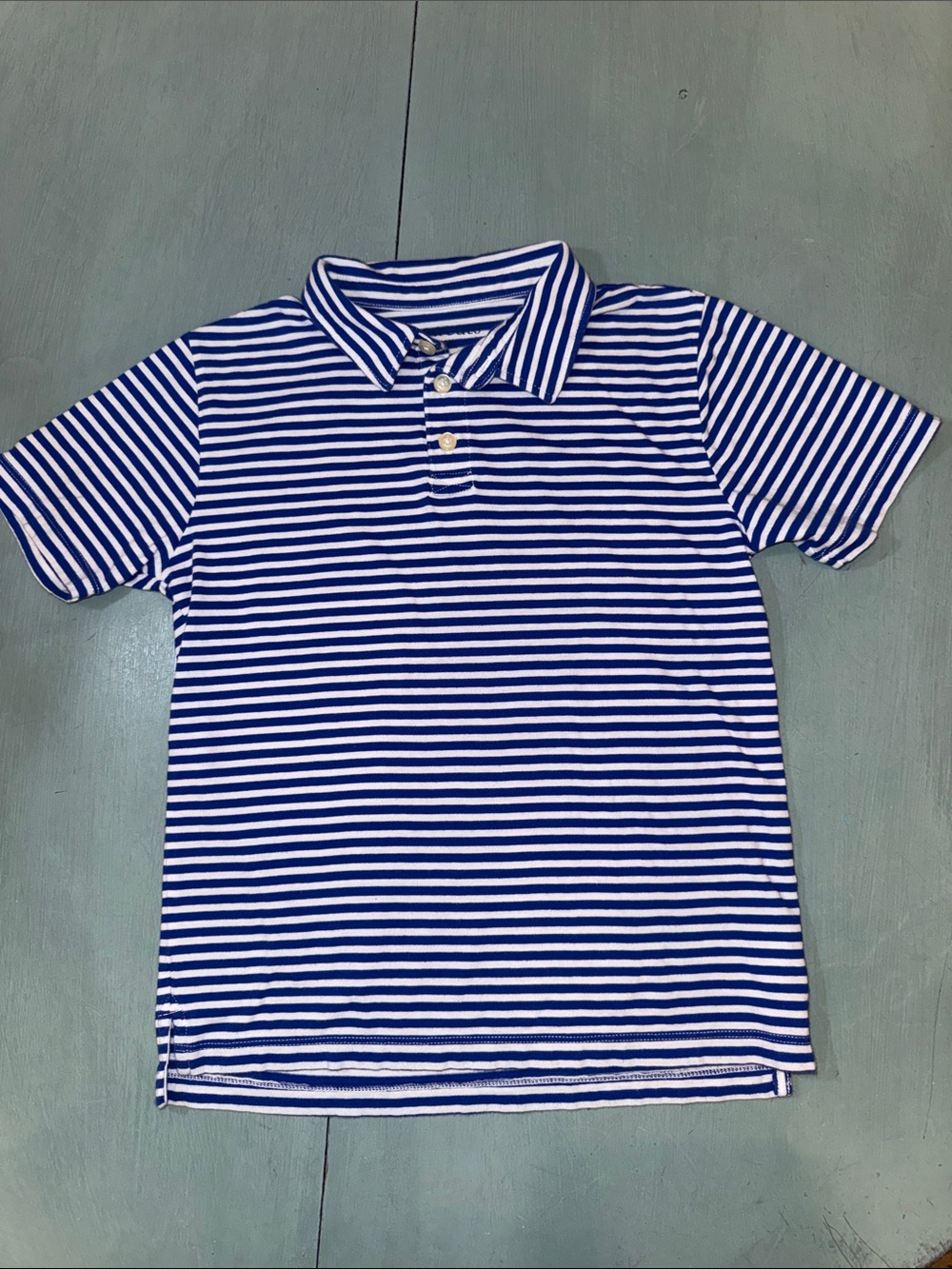 Crewcuts Blue and White Striped Polo Shirt